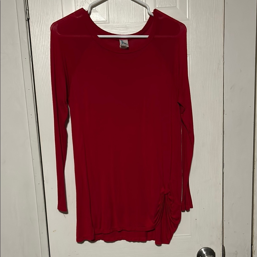 Elegant Red Long Sleeve Top